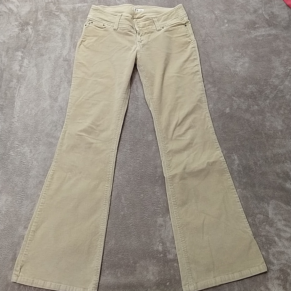 Smooth courderoy tan flare pants - Long